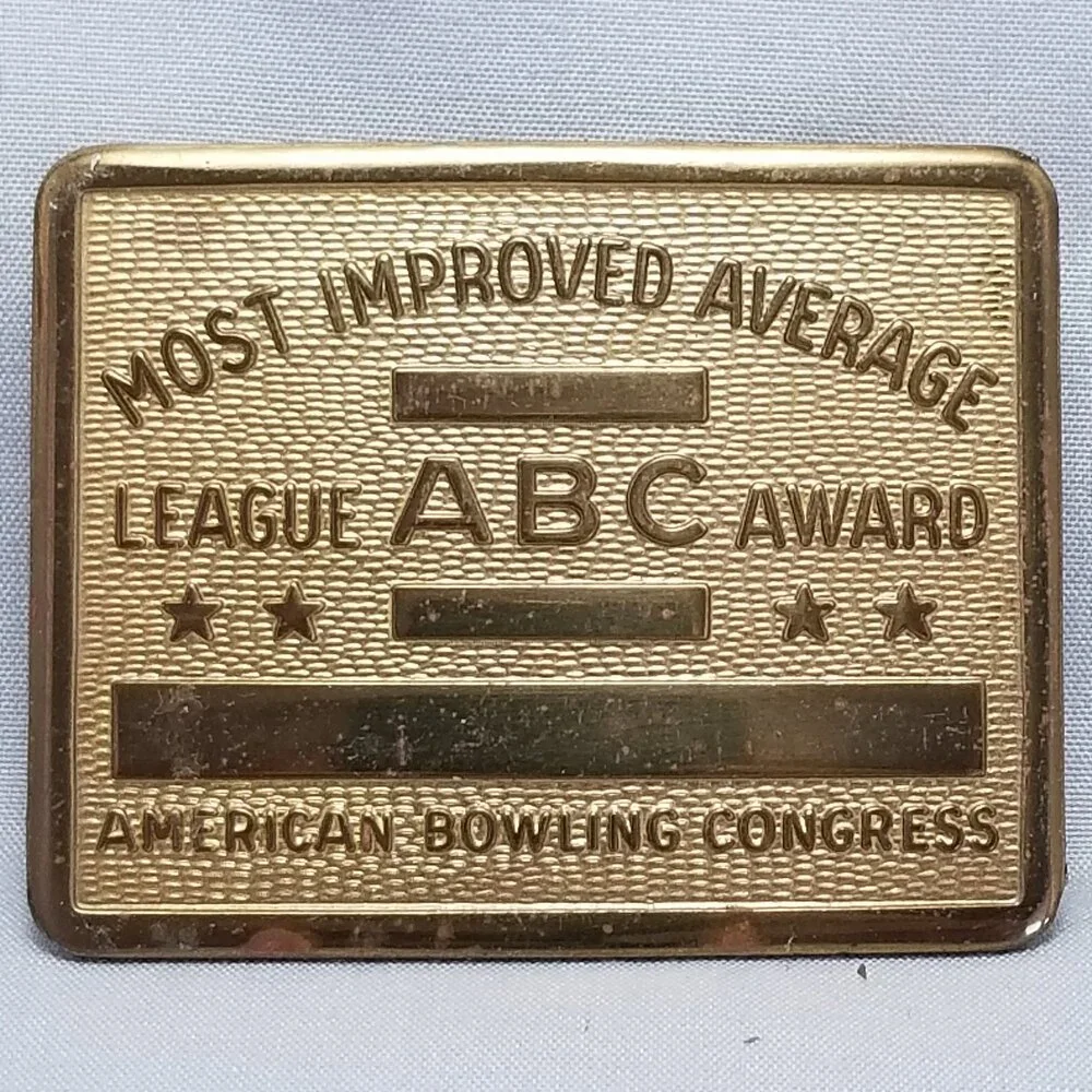 Belt Buckle ABC American Bowling Congress League‎ Award Most Improved Average